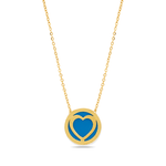 HEART ON COLOURED SHELL GOLD NECKLACE