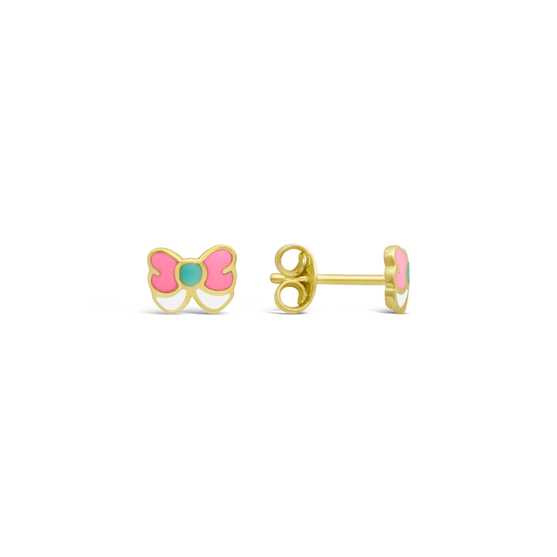 KIDS' COLORFUL BUTTERFLY STUD GOLD EARRING