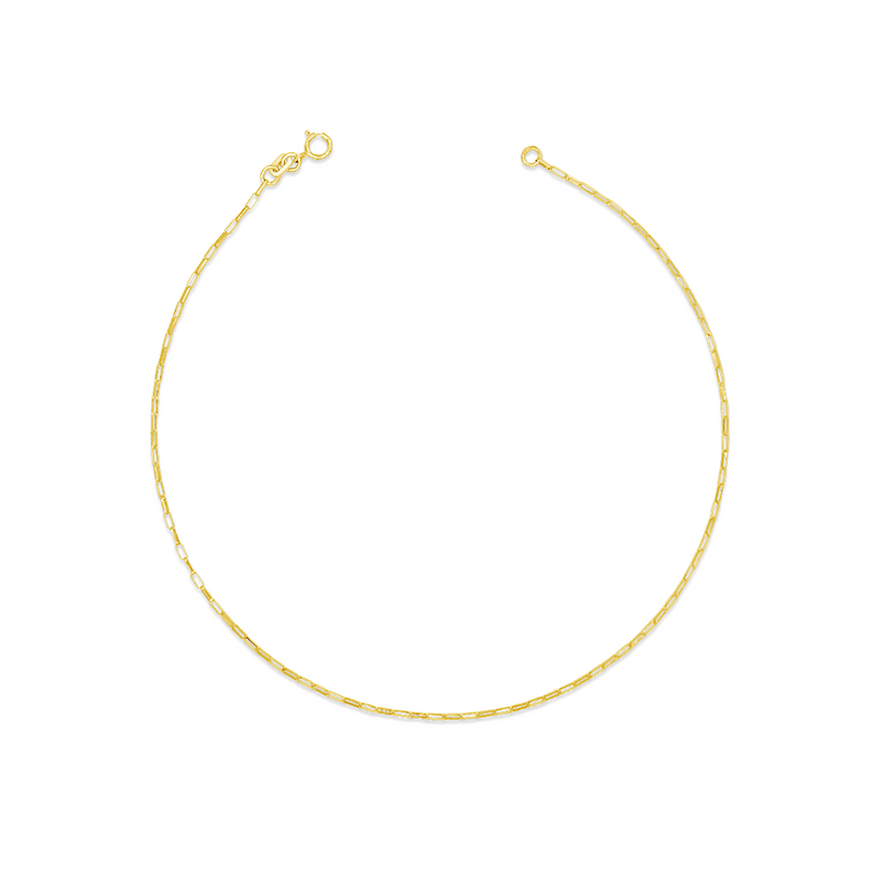 SMALL RECTANGLE CHAIN GOLD ANKLET