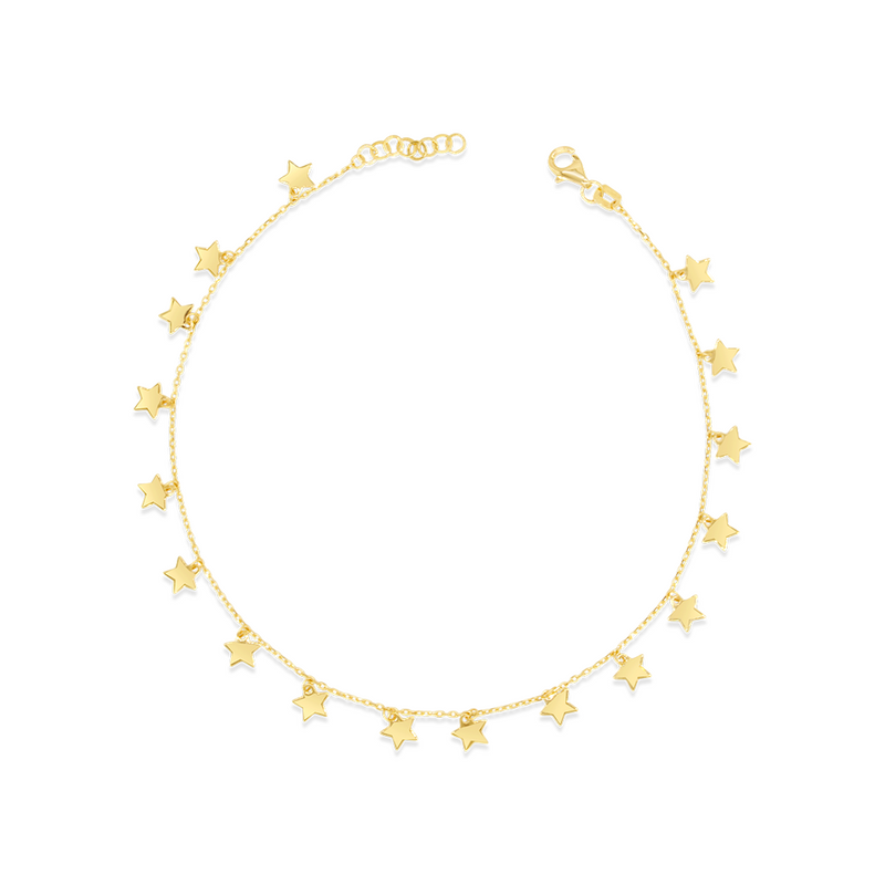 DROPPING STARS GOLD ANKLET