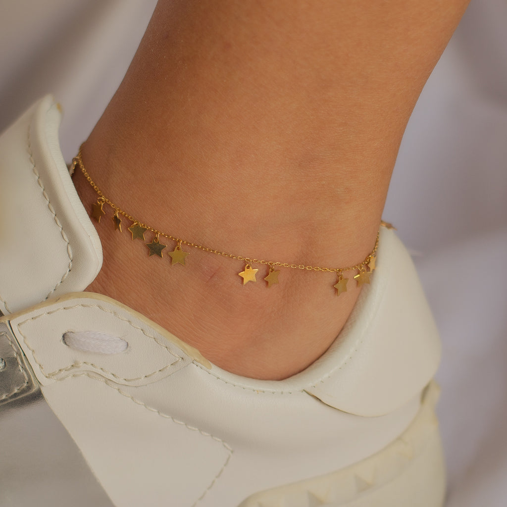 SEPARATED LITTLE STARS GOLD ANKLET
