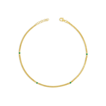 CUBIAN CHAIN WITH COLORED STONES GOLD ANKLET