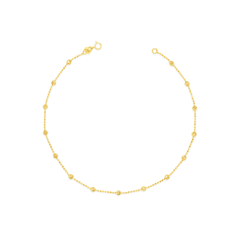 SEPARATED DISCO BALLS GOLD ANKLET