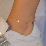 LINE OF DROPPING STARS GOLD ANKLET