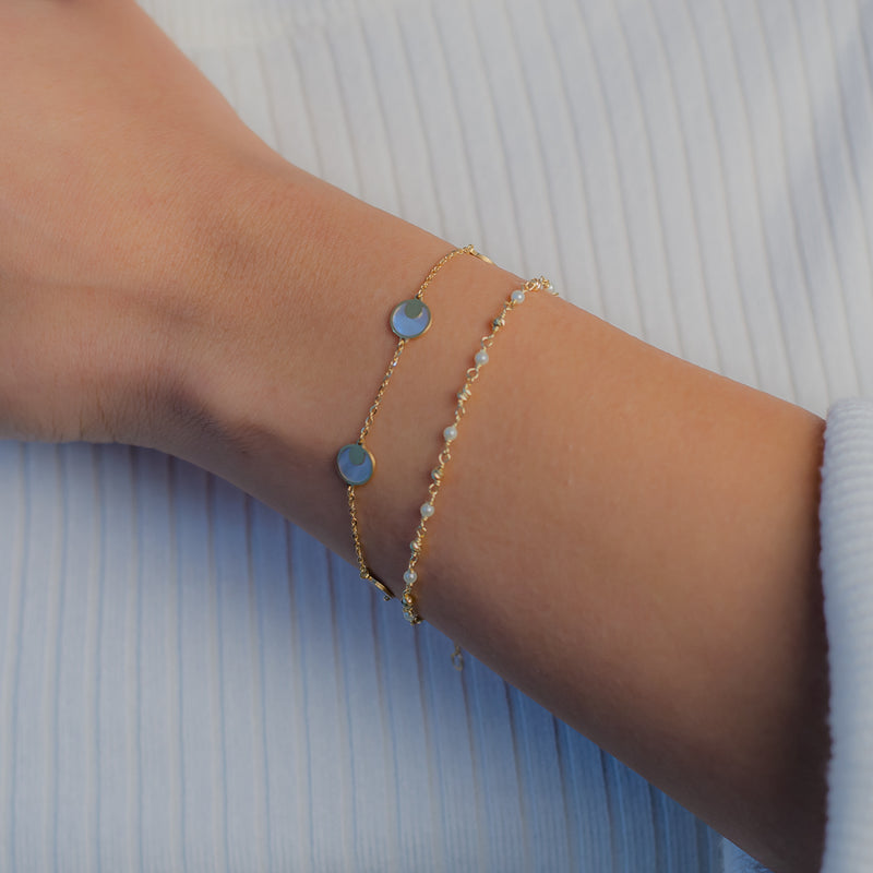 DOUBLE SEPARATED CIRCLES GOLD BRACELET