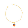 MULTI COLORED DROPPING OVAL GOLD BRACELET