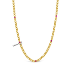 COLOUR STONED CUBIAN GOLD CHAIN