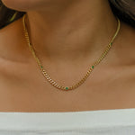 COLOUR STONED CUBIAN GOLD CHAIN