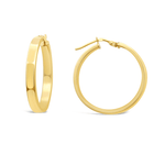 ENGLISH LOCKED SHARP EDGE HOOP GOLD EARRING