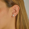STONED PEAR STUD DIAMOND EARRING