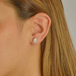 STONED PEAR STUD DIAMOND EARRING