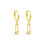 DROPPED PAPERCLIP GOLD EARRING
