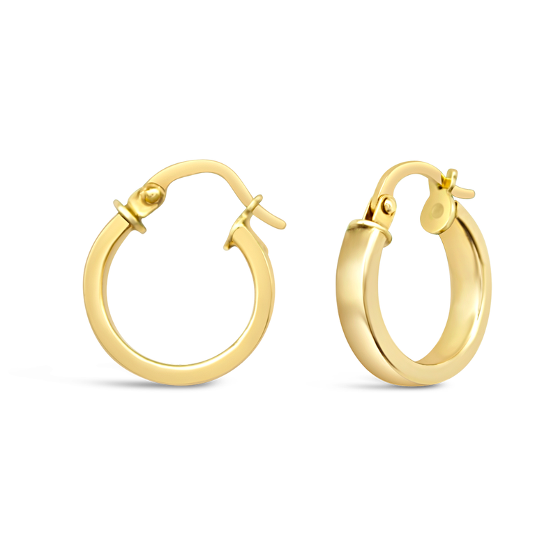 ENGLISH LOCKED SHARP EDGE HOOP GOLD EARRING