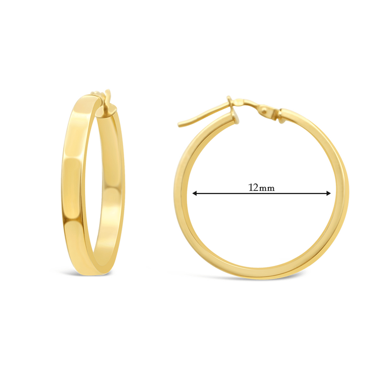 ENGLISH LOCKED SHARP EDGE HOOP GOLD EARRING