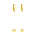 DROPPED CIRCLE GOLD EARRING