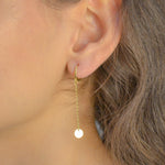 DROPPED CIRCLE GOLD EARRING