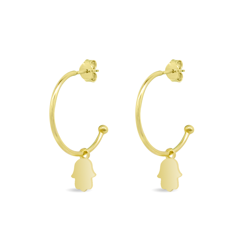 HAND CIRCLED STUD GOLD EARRING