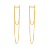 DOUBLE CHAINED ARROW GOLD EARRING