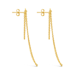 DOUBLE CHAINED ARROW GOLD EARRING