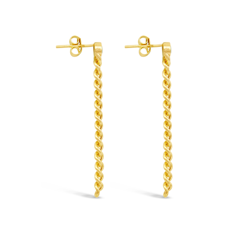 DROPPING GOURMET WITH STONE GOLD EARRING