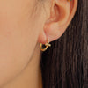 CONNECTED BEADS CROSS GOLD EARRING