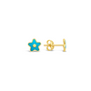 KIDS' COLORED STAR STUD GOLD EARRING