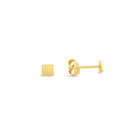 SHINNY SOLID SQUARE STUD GOLD EARRING