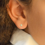 SHINNY SOLID CIRCLE STUD GOLD EARRING
