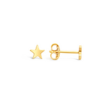 SHINNY SOLID STAR STUD GOLD EARRING