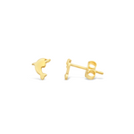 SHINNY SOLID DOLPHINE STUD GOLD EARRING
