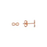SHINNY ENGRAVED INFINITY STUD GOLD EARRING