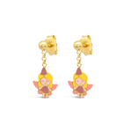 KIDS' PINK FAIRY TAIL GOLD EARRING
