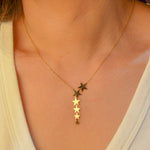 SHINNY LINE OF STARS GOLD NECKLACE