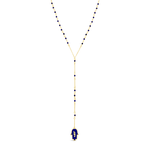Y-SHAPE COLOURED HAND GOLD NECKLACE