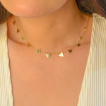 SHINNY DROPPING TRIANGLES GOLD NECKLACE