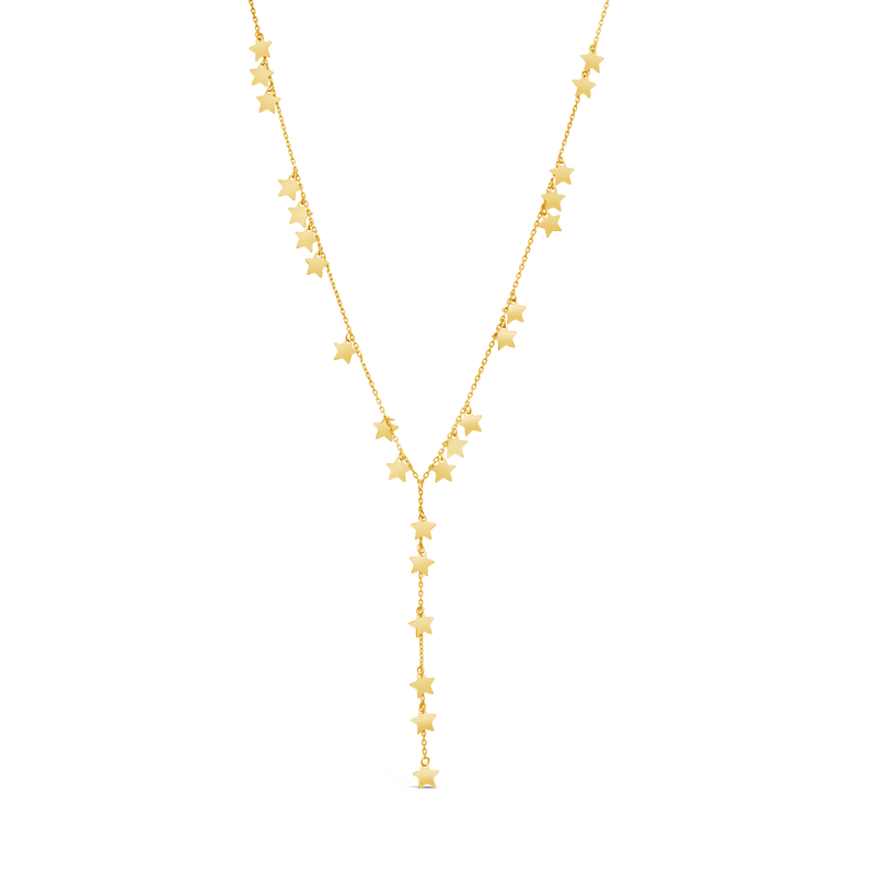 Y-SHAPE DRIFTING STARS GOLD NECKLACE