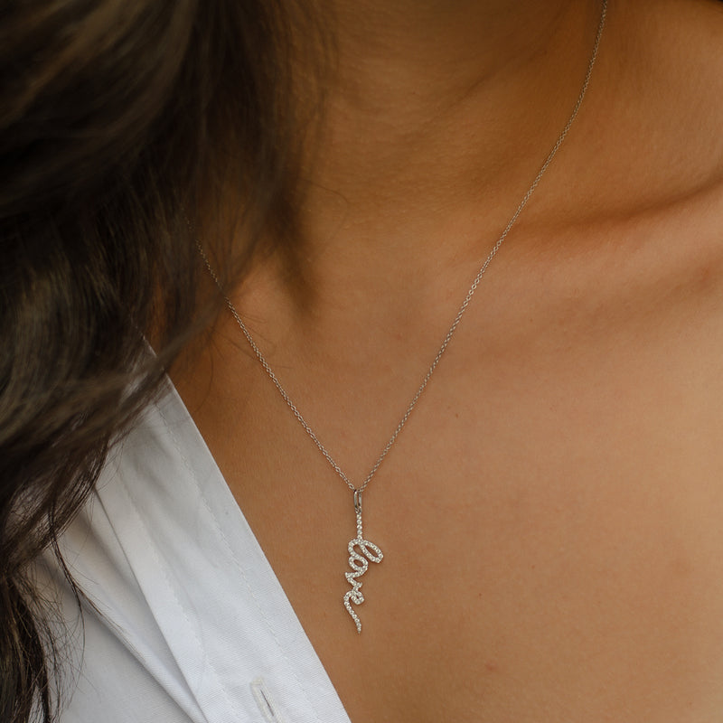 DROPPING LOVE WORD DIAMOND NECKLACE