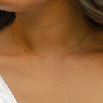 SIMPLE SEPARATED STONES DIAMOND NECKLACE