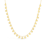 SHINNY DROPPING STARS GOLD NECKLACE