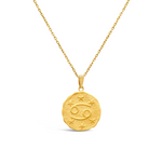 DOUBLE FACED CANCER HOROSCOPE GOLD NECKLACE