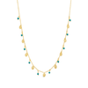 TINY OVALS WITH  BEADS GOLD NECKLACE