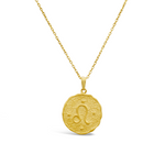 DOUBLE FACED LEO HOROSCOPE GOLD NECKLACE