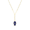 COLOURED ENAMEL HAND WITH PEARLS GOLD NECKLACE