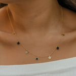 SIMPLE COLOURED ENAMEL STARS GOLD NECKLACE