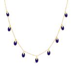DROPPING OVALS ENAMEL GOLD NECKLACE