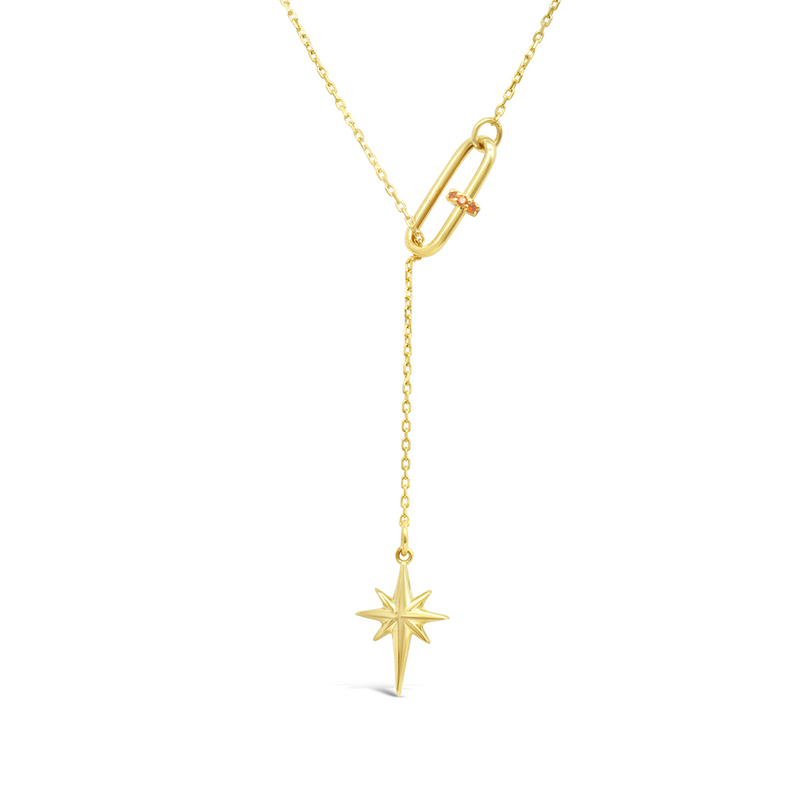 BETHLHEM STAR WITH CLIP GOLD NECKLACE
