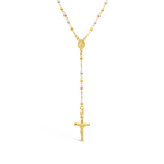 ROSARY WITH DROPPING CROSS GOLD NECKLACE