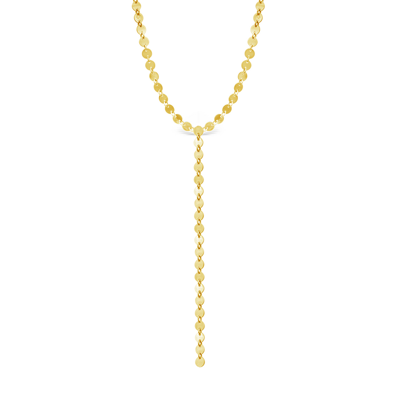 LINE OF CONNECTED CIRCELS GOLD NECKLACE