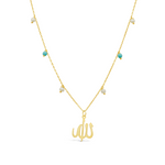 ENGRAVED الله WITH DROPPING BEADS GOLD NECKLACE