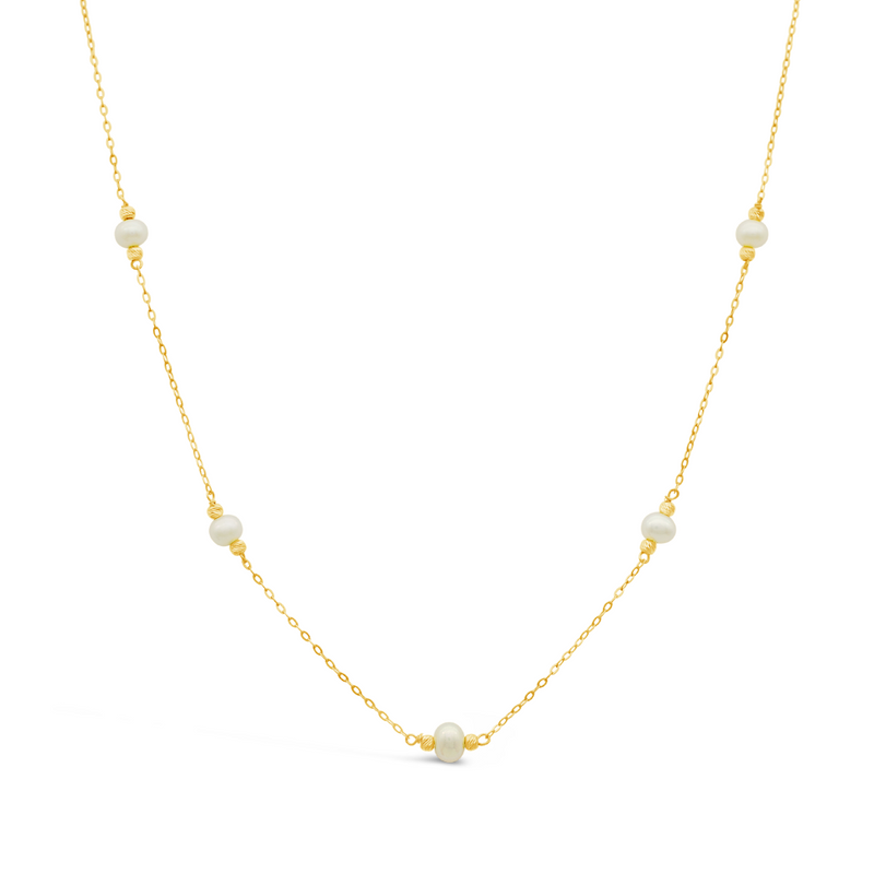 SEPRATED PEARLS GOLD NECKLACE